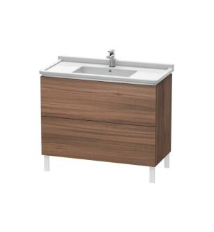 Duravit LC661007979 L-Cube 40 1/8" Floor Standing Single Bathroom Vanity with Two Drawers in Natural Walnut
