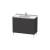 Duravit LC661008080 L-Cube 40 1/8" Floor Standing Single Bathroom Vanity with Two Drawers in Graphite Super Matte