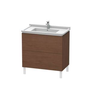 Duravit LC660901313 L-Cube 32 1/4" Floor Standing Single Bathroom Vanity with Two Drawers in American Walnut