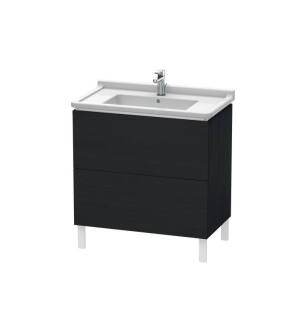 Duravit LC660901616 L-Cube 32 1/4" Floor Standing Single Bathroom Vanity with Two Drawers in Black Oak