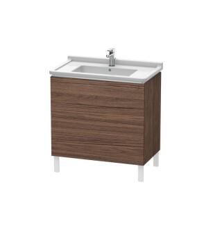 Duravit LC660902121 L-Cube 32 1/4" Floor Standing Single Bathroom Vanity with Two Drawers in Walnut Dark