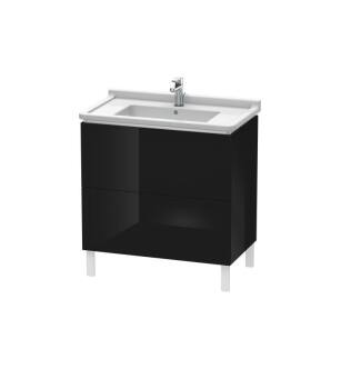 Duravit LC660904040 L-Cube 32 1/4" Floor Standing Single Bathroom Vanity with Two Drawers in Black High Gloss