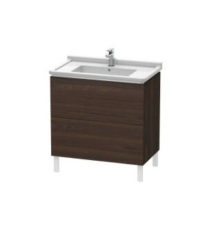 Duravit LC660906969 L-Cube 32 1/4" Floor Standing Single Bathroom Vanity with Two Drawers in Walnut Brushed