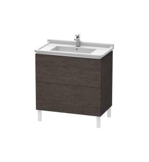 Duravit LC660907272 L-Cube 32 1/4" Floor Standing Single Bathroom Vanity with Two Drawers in Dark Brushed Oak