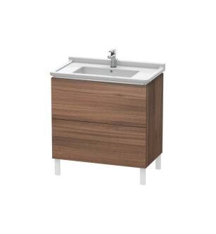 Duravit LC660907979 L-Cube 32 1/4" Floor Standing Single Bathroom Vanity with Two Drawers in Natural Walnut