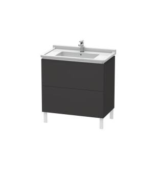 Duravit LC660908080 L-Cube 32 1/4" Floor Standing Single Bathroom Vanity with Two Drawers in Graphite Super Matte