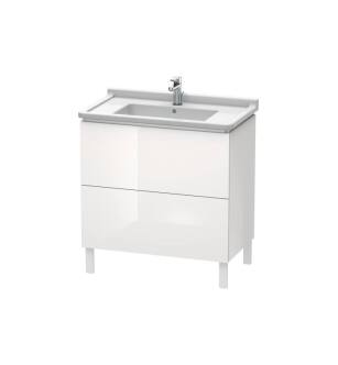 Duravit LC660908585 L-Cube 32 1/4" Floor Standing Single Bathroom Vanity with Two Drawers in White High Gloss
