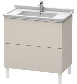 Duravit LC660909191 L-Cube 32 1/4" Floor Standing Single Bathroom Vanity with Two Drawers in Taupe