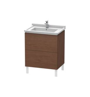 Duravit LC660801313 L-Cube 26 3/8" Floor Standing Single Bathroom Vanity with Two Drawers in American Walnut