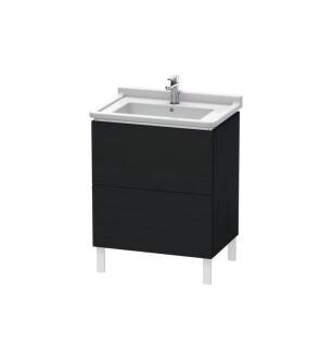 Duravit LC660801616 L-Cube 26 3/8" Floor Standing Single Bathroom Vanity with Two Drawers in Black Oak