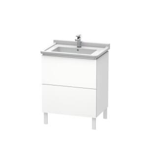 Duravit LC660801818 L-Cube 26 3/8" Floor Standing Single Bathroom Vanity with Two Drawers in White Matte