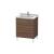 Duravit LC660802121 L-Cube 26 3/8" Floor Standing Single Bathroom Vanity with Two Drawers in Walnut Dark