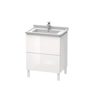 Duravit LC660802222 L-Cube 26 3/8" Floor Standing Single Bathroom Vanity with Two Drawers in White High Gloss