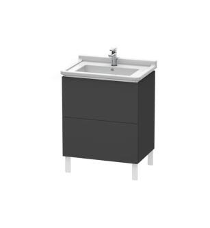 Duravit LC660804949 L-Cube 26 3/8" Floor Standing Single Bathroom Vanity with Two Drawers in Graphite Matte