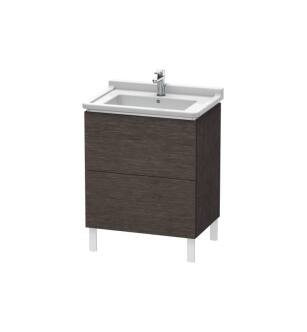 Duravit LC660807272 L-Cube 26 3/8" Floor Standing Single Bathroom Vanity with Two Drawers in Dark Brushed Oak