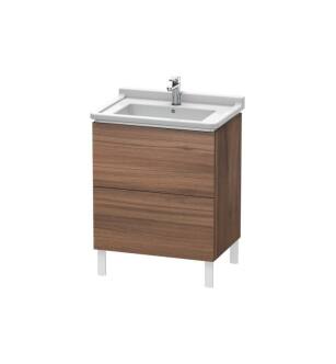 Duravit LC660807979 L-Cube 26 3/8" Floor Standing Single Bathroom Vanity with Two Drawers in Natural Walnut