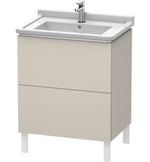 Duravit LC660809191 L-Cube 26 3/8" Floor Standing Single Bathroom Vanity with Two Drawers in Taupe
