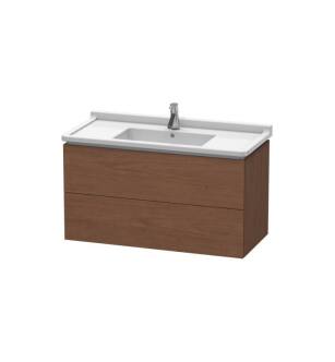 Duravit LC626601313 L-Cube 40 1/8" Wall Mount Single Bathroom Vanity with Two Drawers in American Walnut