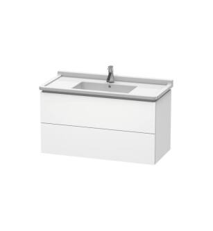 Duravit LC626601818 L-Cube 40 1/8" Wall Mount Single Bathroom Vanity with Two Drawers in White Matte