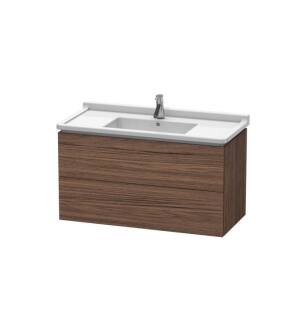 Duravit LC626602121 L-Cube 40 1/8" Wall Mount Single Bathroom Vanity with Two Drawers in Walnut Dark