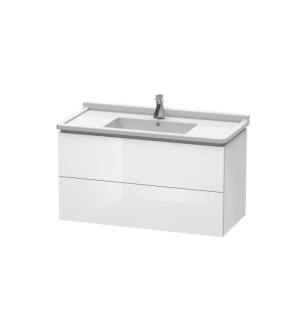 Duravit LC626602222 L-Cube 40 1/8" Wall Mount Single Bathroom Vanity with Two Drawers in White High Gloss