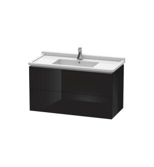 Duravit LC626604040 L-Cube 40 1/8" Wall Mount Single Bathroom Vanity with Two Drawers in Black High Gloss