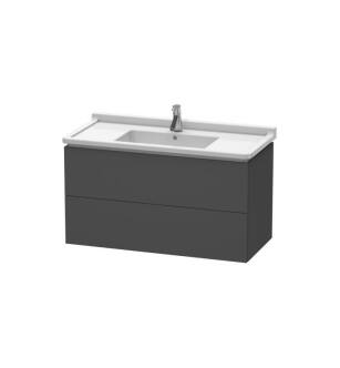 Duravit LC626604949 L-Cube 40 1/8" Wall Mount Single Bathroom Vanity with Two Drawers in Graphite Matte