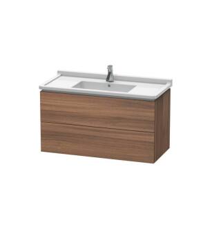 Duravit LC626607979 L-Cube 40 1/8" Wall Mount Single Bathroom Vanity with Two Drawers in Natural Walnut