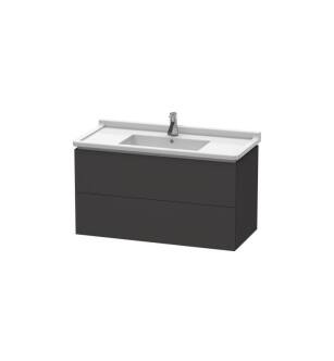 Duravit LC626608080 L-Cube 40 1/8" Wall Mount Single Bathroom Vanity with Two Drawers in Graphite Super Matte
