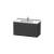 Duravit LC626608080 L-Cube 40 1/8" Wall Mount Single Bathroom Vanity with Two Drawers in Graphite Super Matte