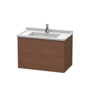 Duravit LC626501313 L-Cube 32 1/4" Wall Mount Single Bathroom Vanity with Two Drawers in American Walnut