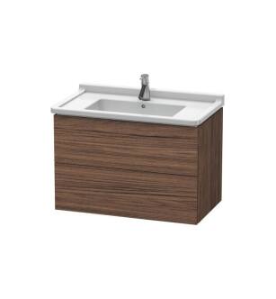 Duravit LC626502121 L-Cube 32 1/4" Wall Mount Single Bathroom Vanity with Two Drawers in Walnut Dark