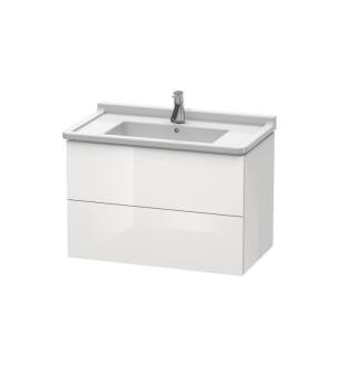 Duravit LC626502222 L-Cube 32 1/4" Wall Mount Single Bathroom Vanity with Two Drawers in White High Gloss
