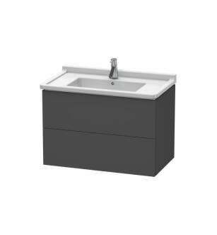 Duravit LC626504949 L-Cube 32 1/4" Wall Mount Single Bathroom Vanity with Two Drawers in Graphite Matte