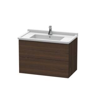 Duravit LC626506969 L-Cube 32 1/4" Wall Mount Single Bathroom Vanity with Two Drawers in Walnut Brushed