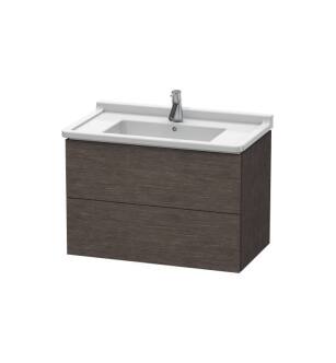 Duravit LC626507272 L-Cube 32 1/4" Wall Mount Single Bathroom Vanity with Two Drawers in Dark Brushed Oak
