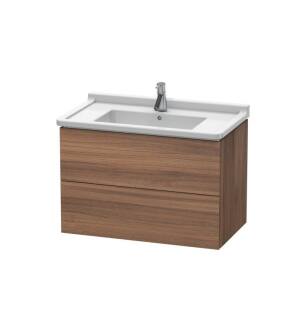 Duravit LC626507979 L-Cube 32 1/4" Wall Mount Single Bathroom Vanity with Two Drawers in Natural Walnut