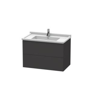 Duravit LC626508080 L-Cube 32 1/4" Wall Mount Single Bathroom Vanity with Two Drawers in Graphite Super Matte
