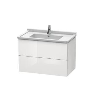 Duravit LC626508585 L-Cube 32 1/4" Wall Mount Single Bathroom Vanity with Two Drawers in White High Gloss