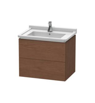 Duravit LC626401313 L-Cube 26 3/8" Wall Mount Single Bathroom Vanity with Two Drawers in American Walnut