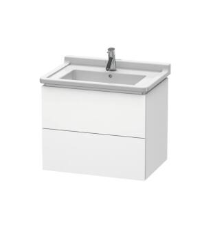 Duravit LC626401818 L-Cube 26 3/8" Wall Mount Single Bathroom Vanity with Two Drawers in White Matte
