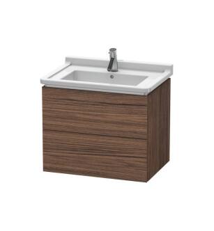 Duravit LC626402121 L-Cube 26 3/8" Wall Mount Single Bathroom Vanity with Two Drawers in Walnut Dark