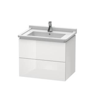 Duravit LC626402222 L-Cube 26 3/8" Wall Mount Single Bathroom Vanity with Two Drawers in White High Gloss