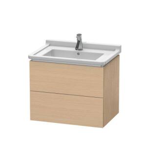 Duravit LC626403030 L-Cube 26 3/8" Wall Mount Single Bathroom Vanity with Two Drawers in Natural Oak