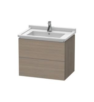 Duravit LC626403535 L-Cube 26 3/8" Wall Mount Single Bathroom Vanity with Two Drawers in Oak Terra