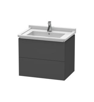 Duravit LC626404949 L-Cube 26 3/8" Wall Mount Single Bathroom Vanity with Two Drawers in Graphite Matte