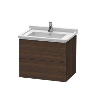Duravit LC626406969 L-Cube 26 3/8" Wall Mount Single Bathroom Vanity with Two Drawers in Walnut Brushed