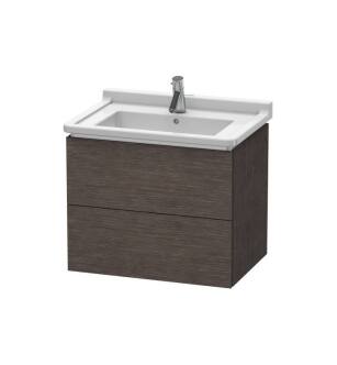 Duravit LC626407272 L-Cube 26 3/8" Wall Mount Single Bathroom Vanity with Two Drawers in Dark Brushed Oak