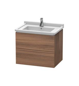 Duravit LC626407979 L-Cube 26 3/8" Wall Mount Single Bathroom Vanity with Two Drawers in Natural Walnut