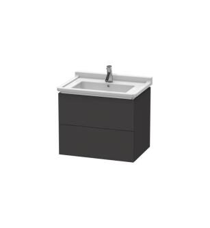 Duravit LC626408080 L-Cube 26 3/8" Wall Mount Single Bathroom Vanity with Two Drawers in Graphite Super Matte